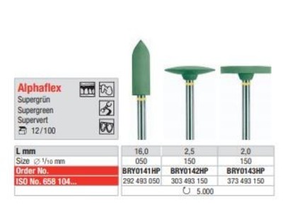ALPHAFLEX - polirne gumice za plemenite zlitine - supergreen