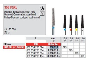 MT Milling Diamonds - 356 FGXL