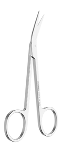 Gum scissors angular, one blade serrated