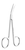 Gum scissors angular, one blade serrated