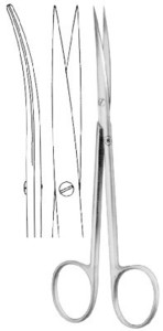 Metzenbaum fino, 145 mm, especially fine, curved, sharp-sharp