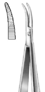 Castroviejo, 140 mm, curved, grooved