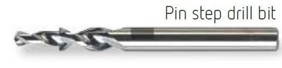 Stepped pin drill bit small, Drilling depth 5,8 mm, Ø drill head 1,98 mm, Ø shaft 3,0 mm